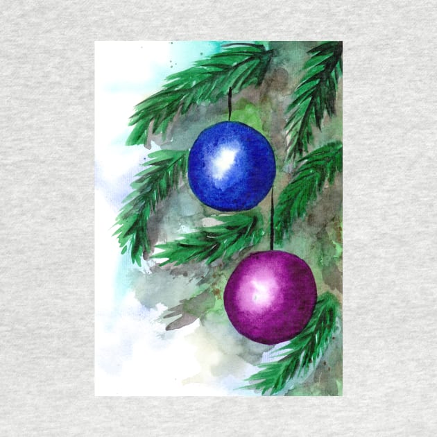 Blue and Purple Christmas Ornaments by ZeichenbloQ